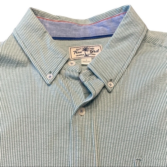 True Grit Knit Stretch Seersucker Short Sleeve One Pocket Shirt NWOT - Picture 7 of 7